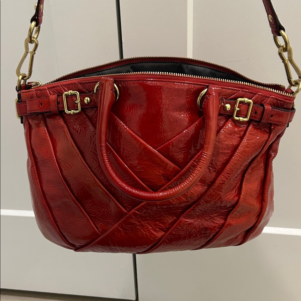 Coach Madison Diagonal Pleated Leather Sophia Satchel - Picture 10 of 16